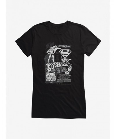 DC Comics Superman Superhero Services Girls T-Shirt $8.22 T-Shirts