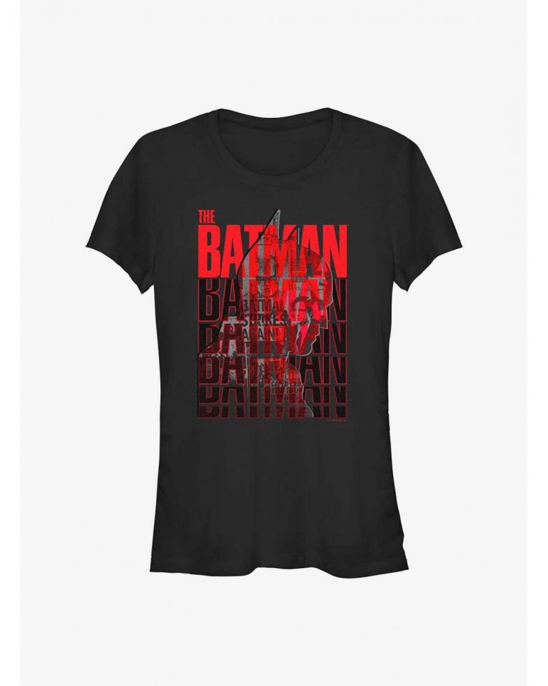 DC Comics The Batman The Batman Stack Girls T-Shirt $10.71 T-Shirts