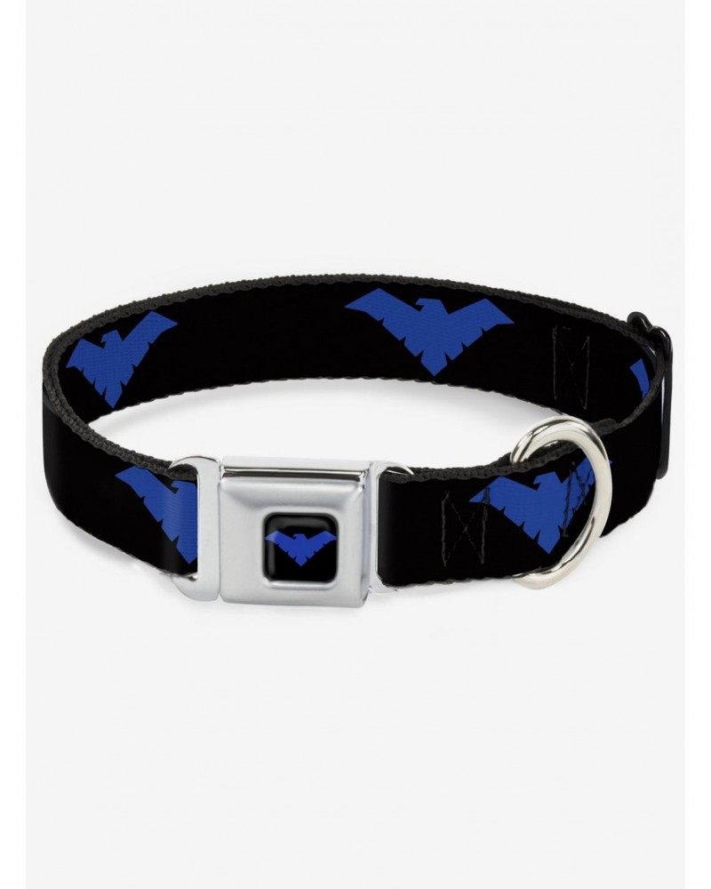 DC Comics Justice League Nightwing Logo Seatbelt Buckle Dog Collar $10.96 Pet Collars