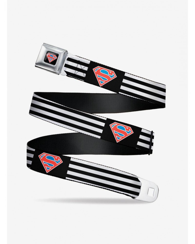 DC Comics Superman Shield Flip Americana Stripes Seatbelt Belt $11.21 Belts