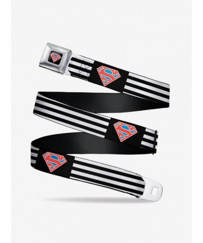 DC Comics Superman Shield Flip Americana Stripes Seatbelt Belt $11.21 Belts