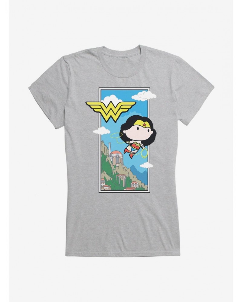DC Comics Chibi Wonder Woman Flying Lasso Girls T-Shirt $8.96 T-Shirts