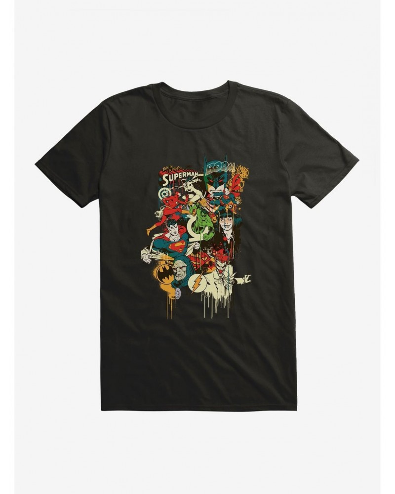 DC Comics Batman Superheroes Collage T-Shirt $10.99 T-Shirts