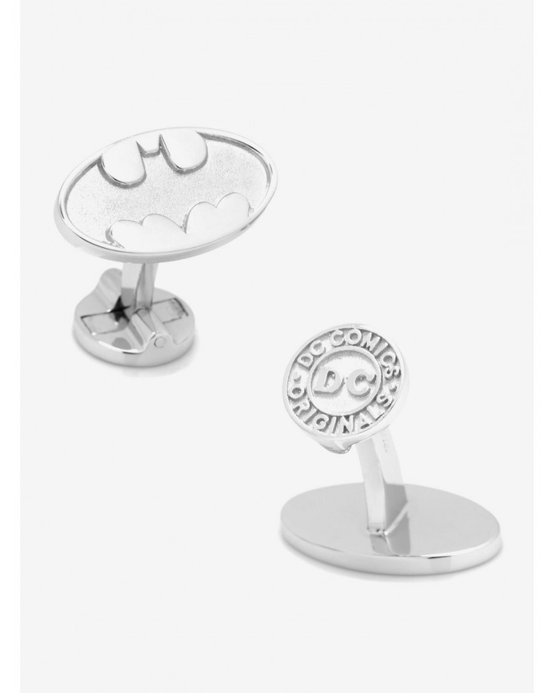 DC Comics Batman Sterling Silver Batman Logo Cufflinks $85.22 Cufflinks