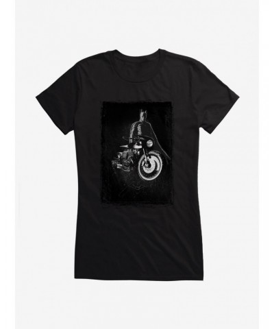 DC Comics The Batman Black And White Wheels Girls T-Shirt $10.46 T-Shirts