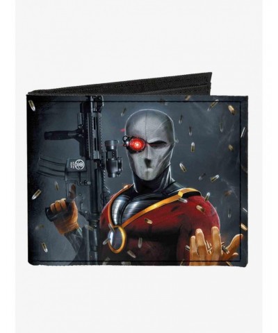 DC Comics Secret Six Issue 15 Deadshot Cover Pose Bullets Scattered Canvas Bifold Wallet $7.94 Wallets