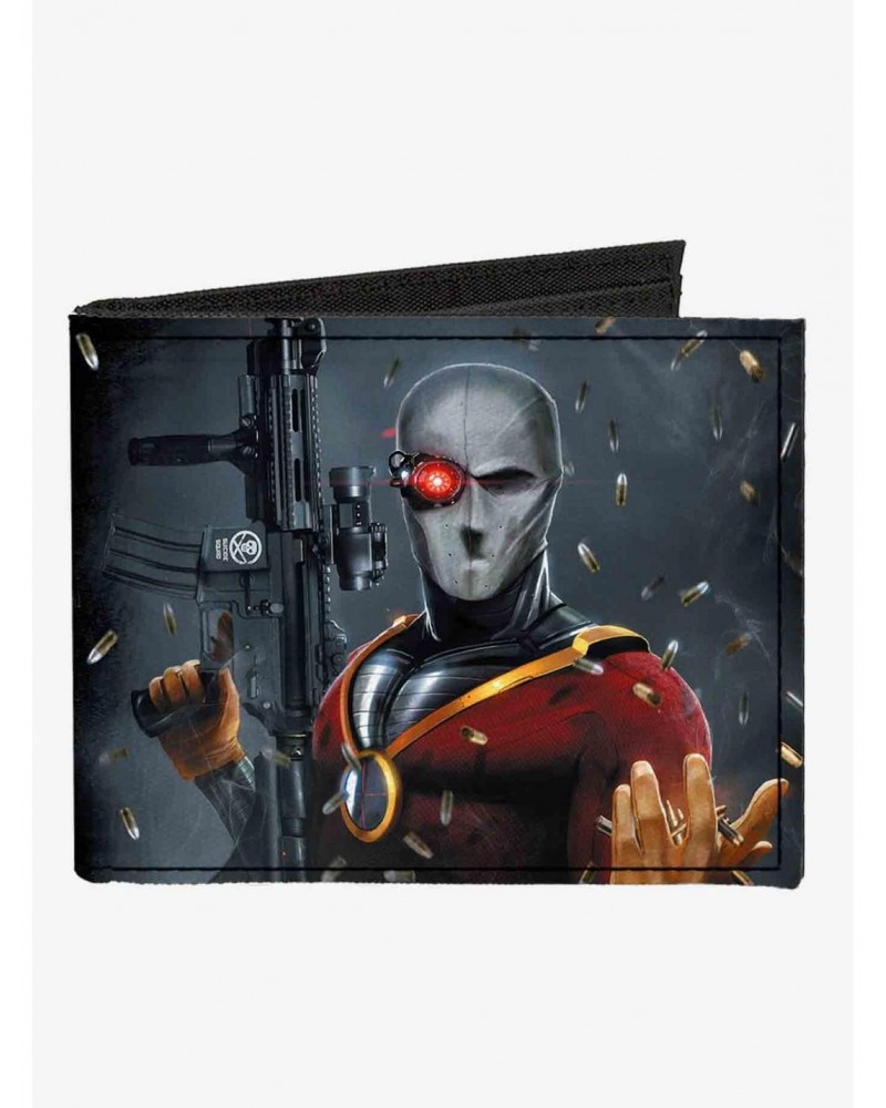 DC Comics Secret Six Issue 15 Deadshot Cover Pose Bullets Scattered Canvas Bifold Wallet $7.94 Wallets