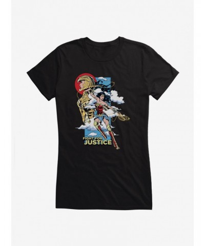 DC Comics Wonder Woman 1984 Fight In Flight Girls T-Shirt $12.20 T-Shirts