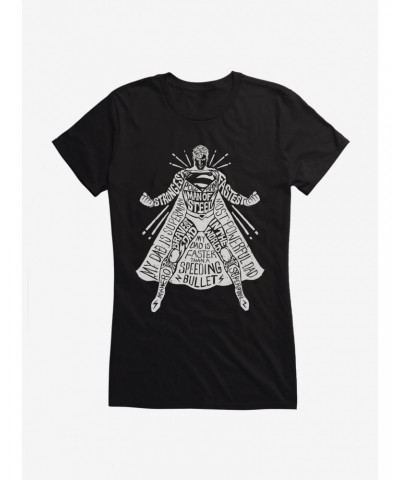 DC Comics Superman Silhouette Script Girls T-Shirt $12.20 T-Shirts