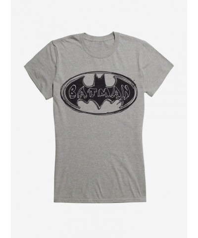DC Comics Batman Sketch Logo Girls T-Shirt $11.21 T-Shirts