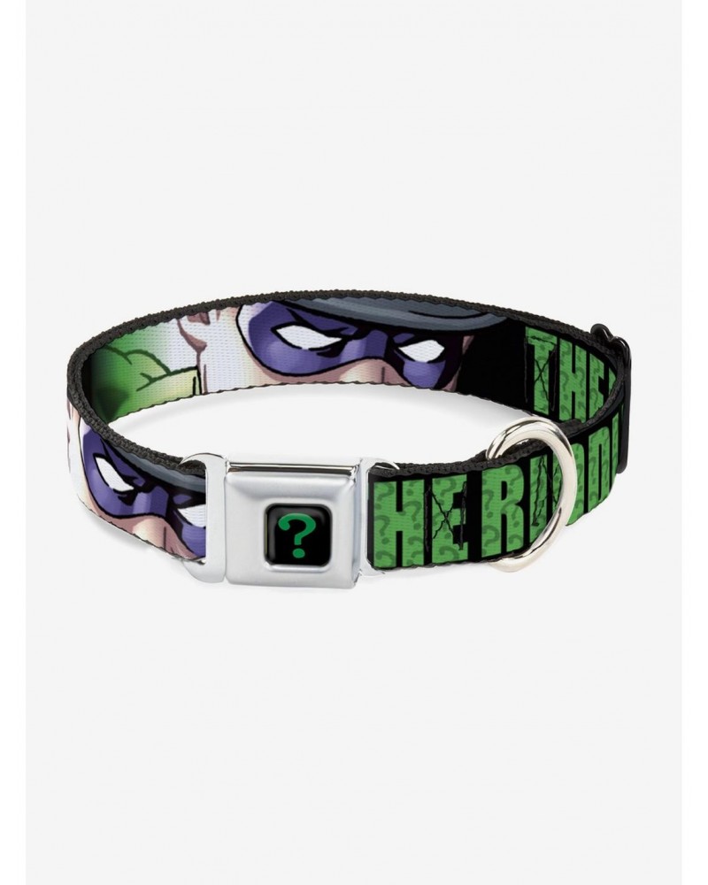 DC Comics Batman The Riddler Face Seatbelt Buckle Pet Collar $11.95 Pet Collars