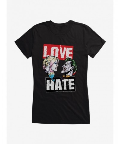 DC Comics Batman Harley Quinn The Joker Love Hate Girls T-Shirt $11.21 T-Shirts