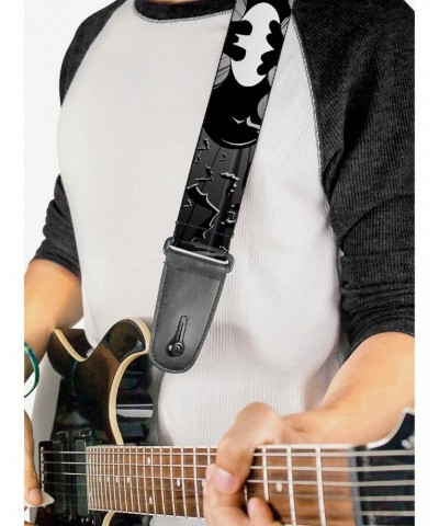 DC Comics Batman Flying Bats Black White Guitar Strap $9.21 Guitar Straps