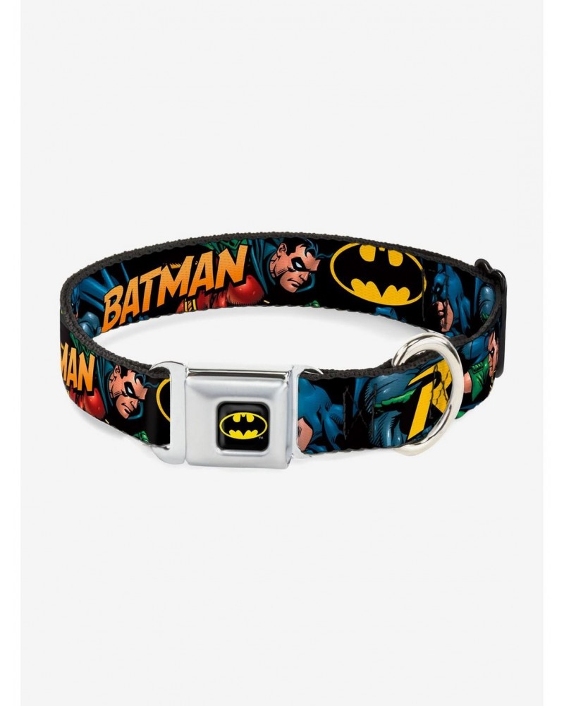 DC Comics Justice League Batman Robin In Action Seatbelt Buckle Pet Collar $12.45 Pet Collars