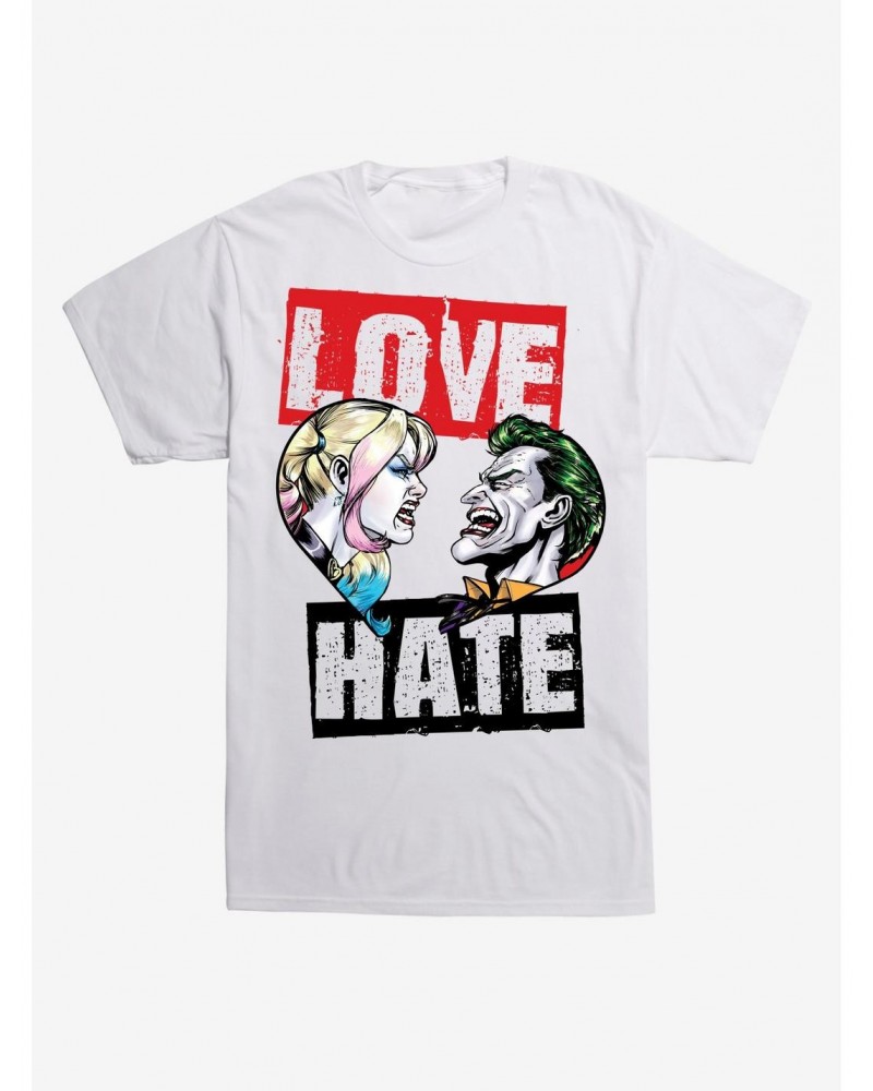 DC Comics Batman Harley Quinn The Joker Love Hate T-Shirt $8.13 T-Shirts