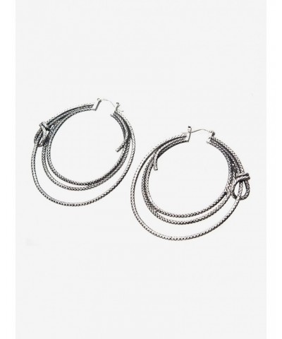 DC Comics Wonder Woman RockLove Lasso Hoop Earrings Silver $49.47 Merchandises