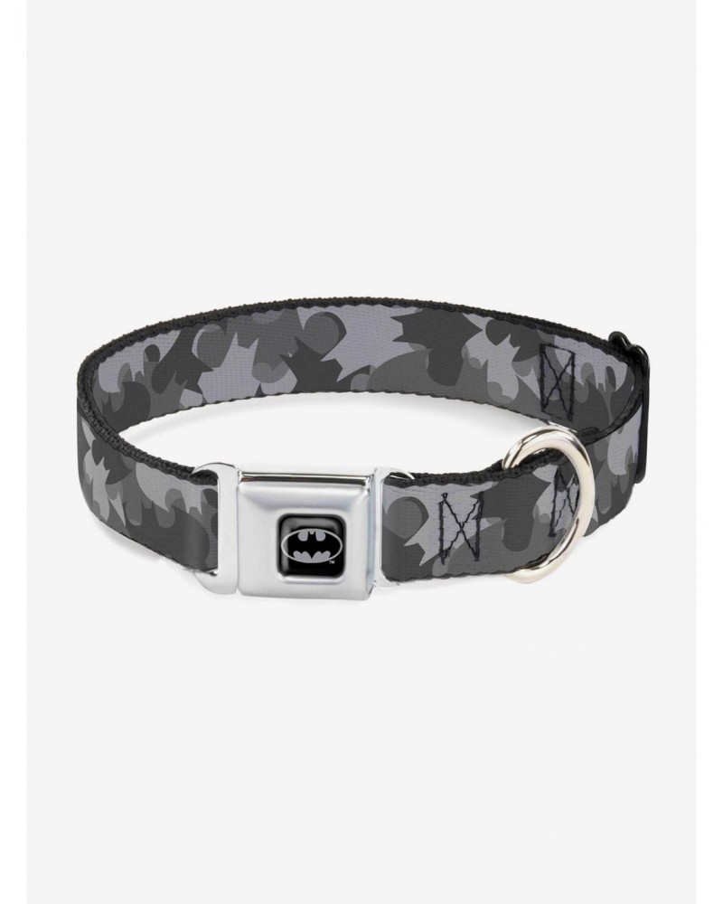 DC Comics Justice League Bat Signal Stacked Seatbelt Buckle Pet Collar $11.95 Pet Collars