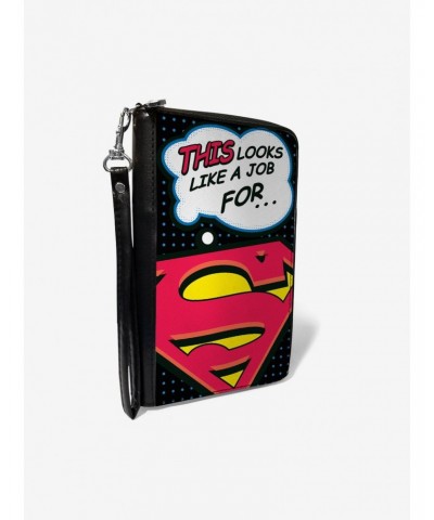 DC Comics Superman Shield This Looks Like a Job for Superman Zip Around Rectangle Wallet $10.51 Wallets