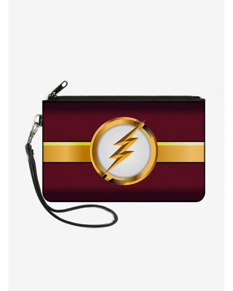 DC Comics The Flash Logo Stripe Wallet Canvas Zip Clutch $5.67 Clutches