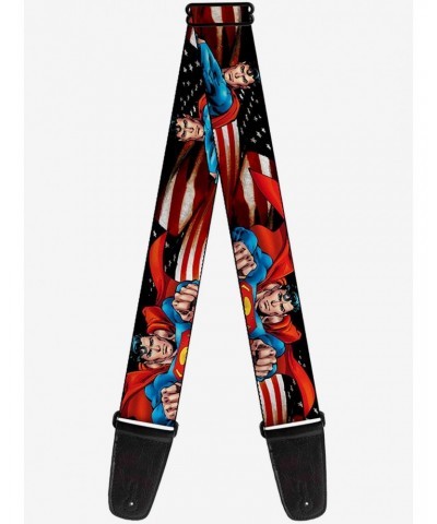 DC Comics Superman Poses American Flag Guitar Strap $7.72 Guitar Straps