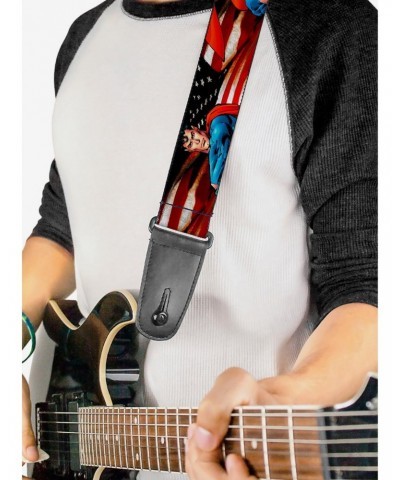 DC Comics Superman Poses American Flag Guitar Strap $7.72 Guitar Straps