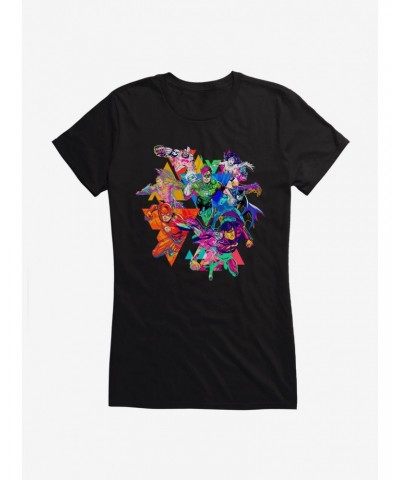 DC Comics Justice League Group Midflight Girls T-Shirt $9.71 T-Shirts