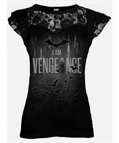 DC Comics The Batman I Am Vengeance Lace Cap Sleeve Top $11.84 Tops