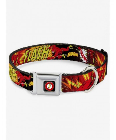 DC Comics Justice League The Flash Boom Kaboom Seatbelt Buckle Dog Collar $11.95 Pet Collars