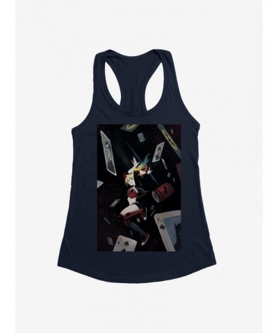 DC Comics Suicide Squad Harley Quinn Flying Through Cards Girls Tank $10.96 Tanks