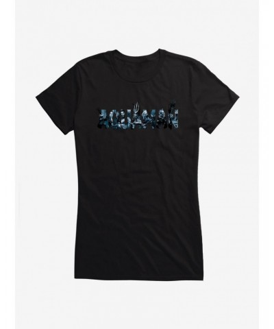DC Comics Aquaman Symbol Script Girls T-Shirt $10.96 T-Shirts