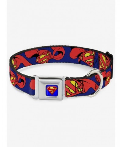 DC Comics Justice League Superman Shield Cape Seatbelt Buckle Dog Collar $8.47 Pet Collars
