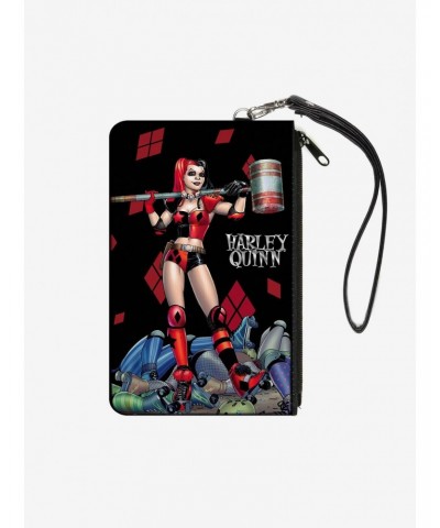DC Comics Harley Quinn Issue 1 Roller Derby Hammer Cover Pose Wallet Canvas Zip Clutch $9.26 Clutches