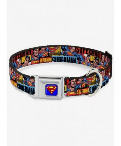 DC Comics Justice League Superman Action Blocks Seatbelt Buckle Dog Collar $9.71 Pet Collars