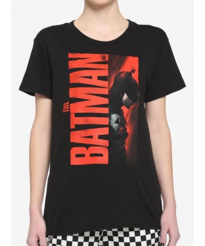 DC Comics The Batman Profile Boyfriend Fit Girls T-Shirt $5.52 T-Shirts