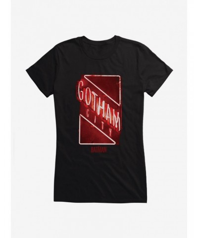 DC Comics The Batman Gotham City Neon Sign Girls T-Shirt $7.72 T-Shirts