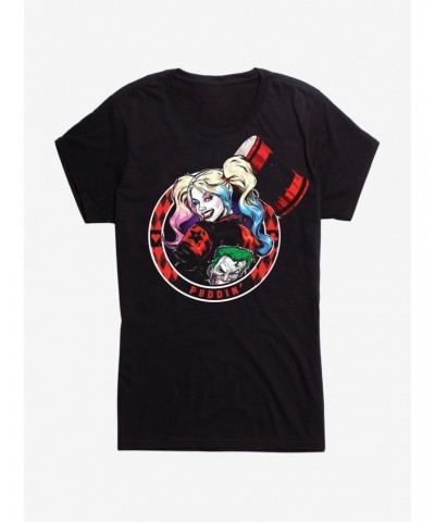 DC Comics Batman Harley Quinn Portrait Girls T-Shirt $11.21 T-Shirts