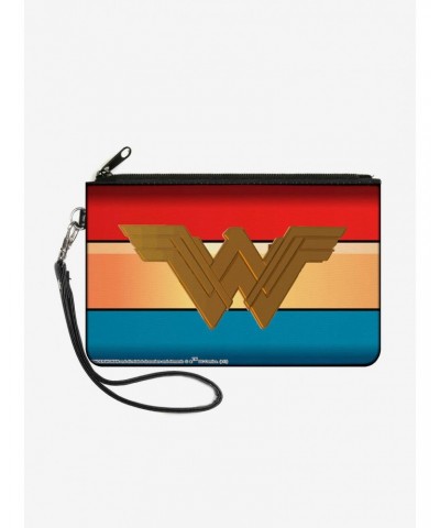 DC Comics Wonder Woman Icon Stripe Wallet Canvas Zip Clutch $6.62 Clutches
