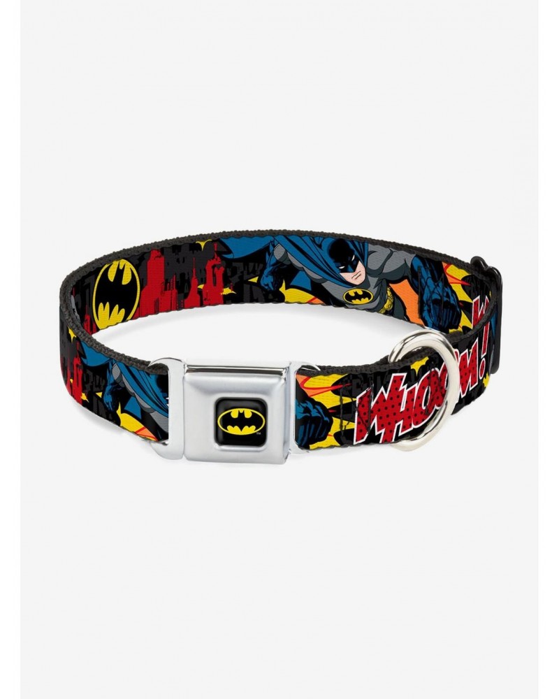 DC Comics Justice League Batman In Action Whoom Skyline Seatbelt Buckle Pet Collar $11.45 Pet Collars