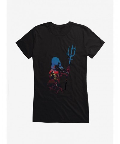 DC Comics Aquaman Silhouette Girls T-Shirt $9.46 T-Shirts