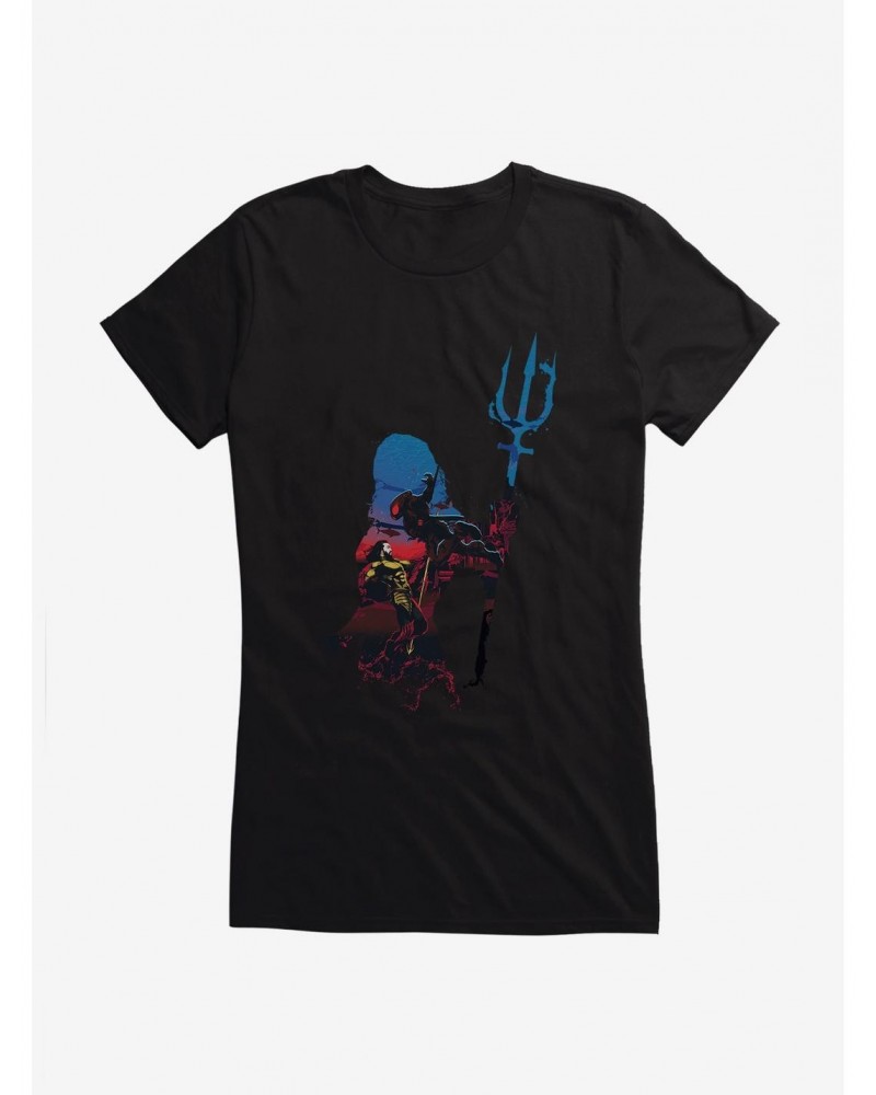 DC Comics Aquaman Silhouette Girls T-Shirt $9.46 T-Shirts