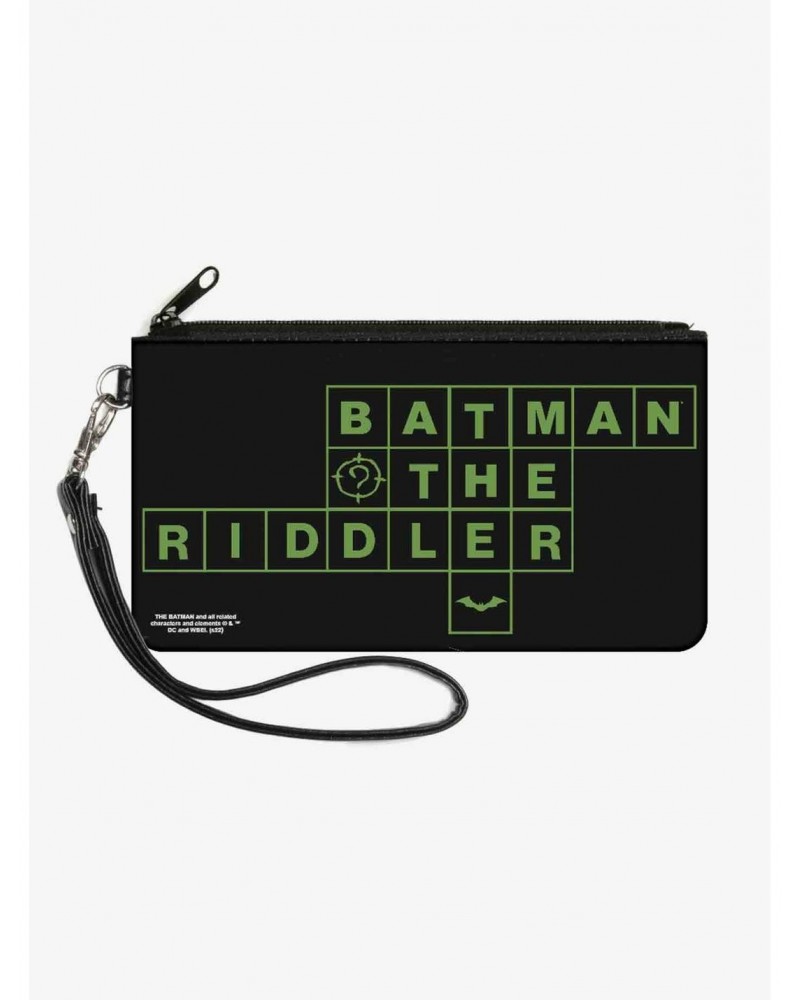 DC Comics The Batman Movie Crossword Puzzle Canvas Zip Clutch Wallet $8.36 Wallets