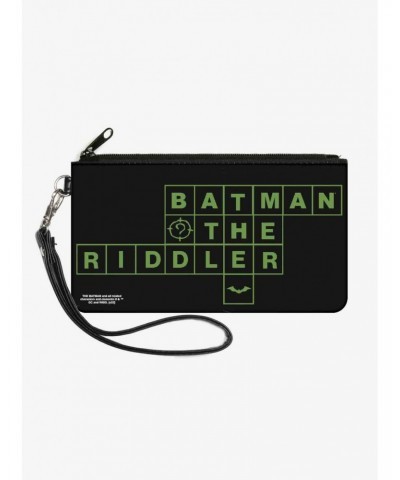 DC Comics The Batman Movie Crossword Puzzle Canvas Zip Clutch Wallet $8.36 Wallets