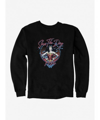 DC Comics Wonder Woman 1984 Save The Day Retro Sweatshirt $16.97 Sweatshirts