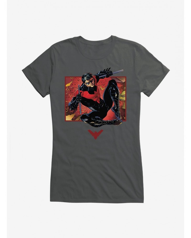 DC Comics Batman Nightwing Red Suit Fight Girls T-Shirt $9.21 T-Shirts