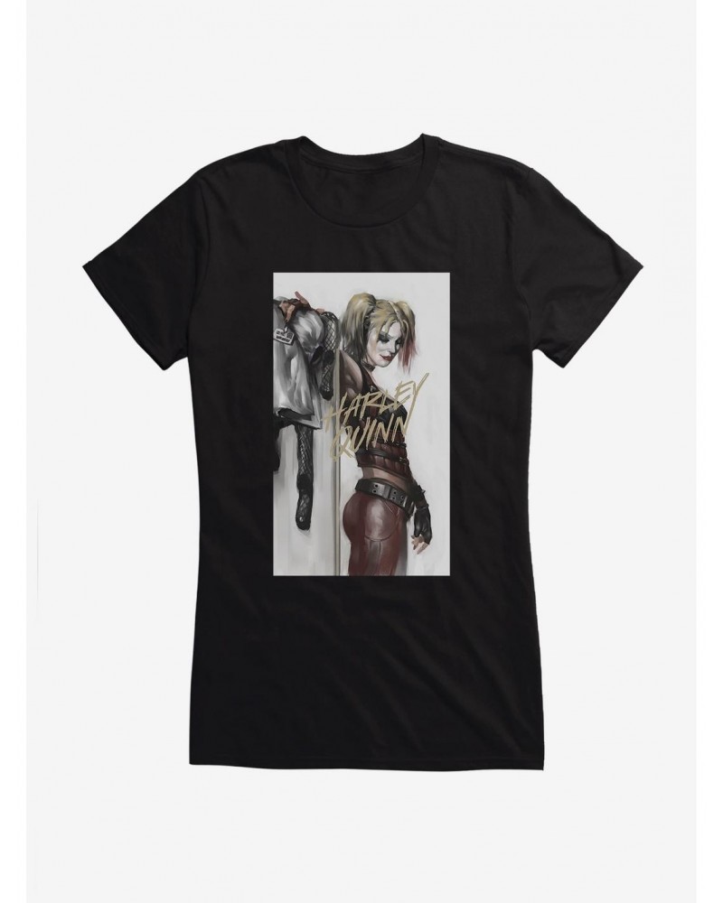 DC Comics Batman Harley Quinn Sketch Portrait Girls T-Shirt $11.70 T-Shirts