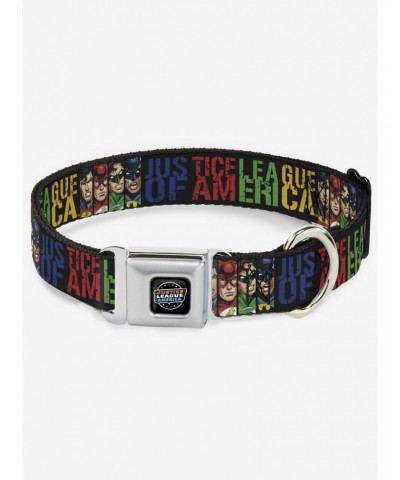 DC Comics Justice League Of America Superhero Seatbelt Buckle Dog Collar $8.72 Pet Collars
